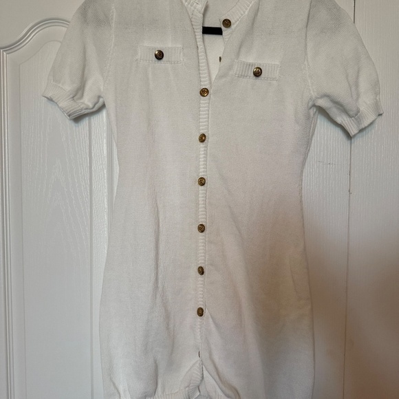 ✨ Elegant White Button-Up Knit Dress – Size Large ✨ - Picture 3 of 5